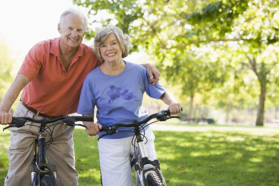 seniors on bikes